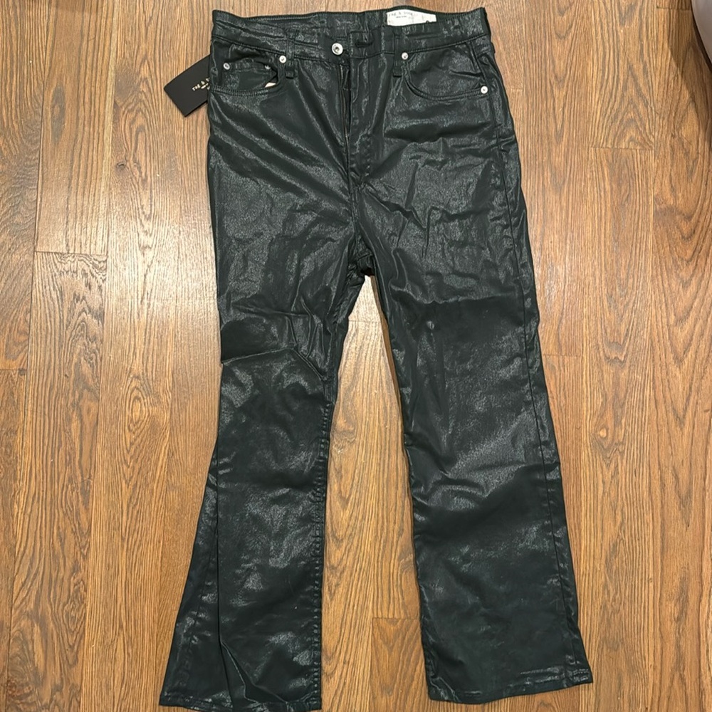 NWT Rag & Bone size 34 casey high rise in coated pine grove